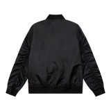 Balenciaga Classic Letter Logo Print Oversize Zipper Flight Jacket