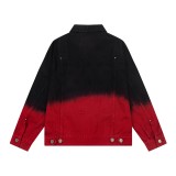 Louis Vuitton Fashion Heavy Industries Embroidered Logo Gradient Denim Long Sleeve Jacket