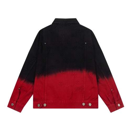 Louis Vuitton Fashion Heavy Industries Embroidered Logo Gradient Denim Long Sleeve Jacket