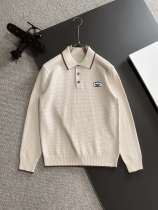 Prada New Embroidered Logo Casual Collar Sweater