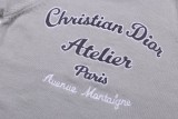 Dior Classic Letter Embroidered Logo Round Neck Wool Sweater