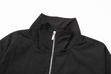 Prada Classic Triangle Logo Multi Zipper Stand Up Collar Flying Jacket