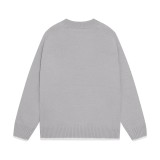 Dior Classic Letter Embroidered Logo Round Neck Wool Sweater