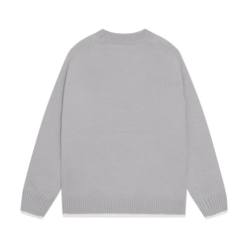 Dior Classic Letter Embroidered Logo Round Neck Wool Sweater