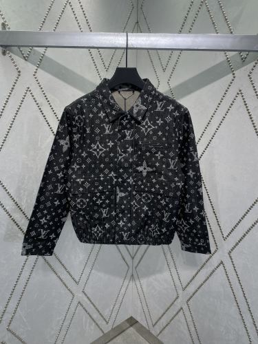 Louis Vuitton New Couple Full Logo Printed Casual Cowboy Jacket