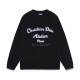 Dior Classic Letter Embroidered Logo Round Neck Wool Sweater