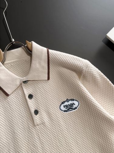Prada New Embroidered Logo Casual Collar Sweater