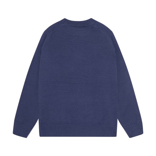 Dior Classic Letter Embroidered Logo Round Neck Wool Sweater
