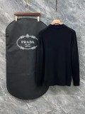 Prada Unisex Classic Triangle Logo Wool Half High Collar Sweater