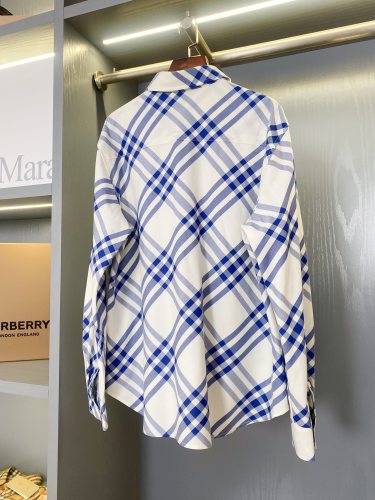 Burberry Unisex Classic twill plaid casual cotton shirt