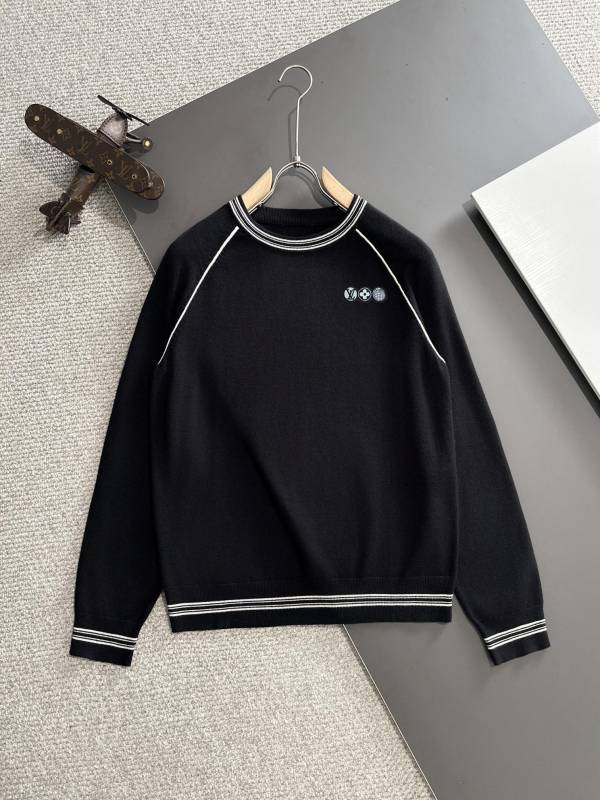 Louis Vuitton New Embroidered Logo Casual Round Neck Sweater