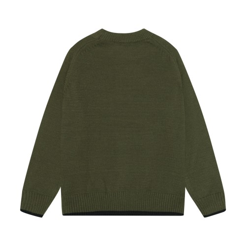 Dior Classic Letter Embroidered Logo Round Neck Wool Sweater