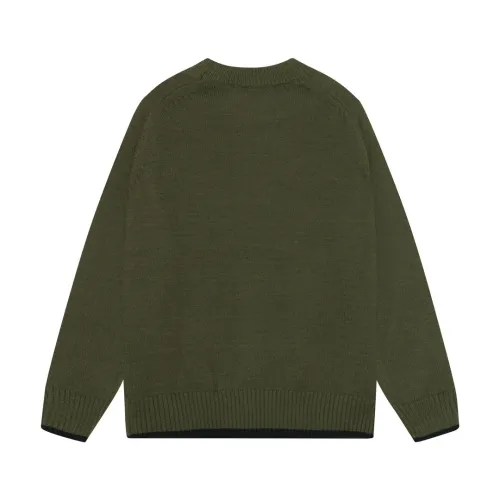 Dior Classic Letter Embroidered Logo Round Neck Wool Sweater