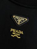 Prada Fashion Splicing Letter Logo Embroidered Round Neck Sweatshirt