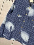 Louis Vuitton New Laundry Gradient Vintage Denim Coat Full Logo Rascal Jacket Coat