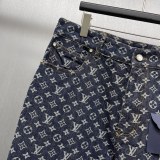 Louis Vuitton Classic Logo Jacquard Skateboarding Denim Jacket Set