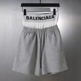 Balenciaga Couple Splicing Fake Two Embroidered Shorts