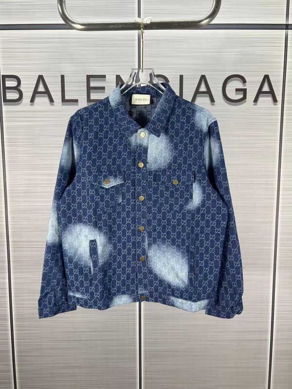 Louis Vuitton New Laundry Gradient Vintage Denim Coat Full Logo Rascal Jacket Coat