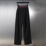 Balenciaga Couple Checkered Button Splicing Fake Two Embroidered Casual Pants