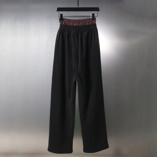 Balenciaga Couple Checkered Button Splicing Fake Two Embroidered Casual Pants
