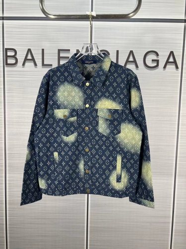 Louis Vuitton New Laundry Gradient Vintage Denim Coat Full Logo Rascal Jacket Coat