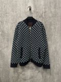 Louis Vuitton New Full Print Logo Jacquard Double sided Wool Knitted Zipper Jacket