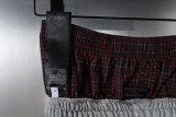 Balenciaga Couple Checkered Button Splicing Fake Two Embroidered Casual Pants