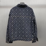 Louis Vuitton Classic Logo Jacquard Skateboarding Denim Jacket Set