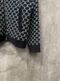Louis Vuitton New Full Print Logo Jacquard Double sided Wool Knitted Zipper Jacket