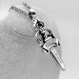 Chrome Hearts Retro Couple Large Sword Pendant Sweater Chain