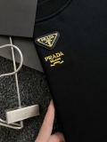 Prada Fashion Splicing Letter Logo Embroidered Round Neck Sweatshirt