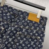 Louis Vuitton Classic Logo Jacquard Skateboarding Denim Jacket Set