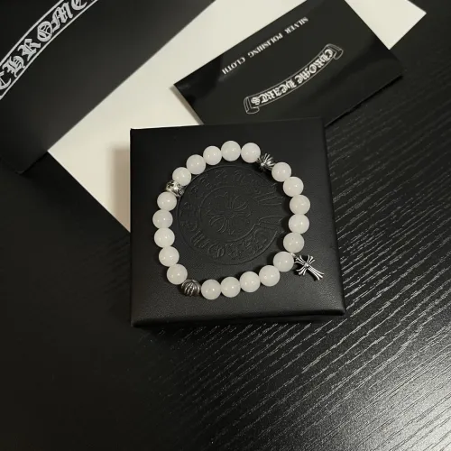 Chrome Hearts Natural Obsidian Bracelet Vintage 925 Pure Silver Cross Bracelet