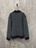 Louis Vuitton New Full Print Logo Jacquard Double sided Wool Knitted Zipper Jacket