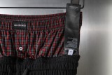 Balenciaga Couple Checkered Button Splicing Fake Two Embroidered Casual Pants