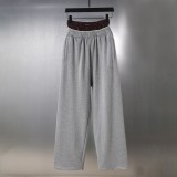 Balenciaga Couple Checkered Button Splicing Fake Two Embroidered Casual Pants