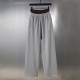 Balenciaga Couple Checkered Button Splicing Fake Two Embroidered Casual Pants