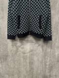 Louis Vuitton New Full Print Logo Jacquard Double sided Wool Knitted Zipper Jacket