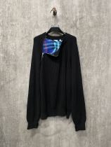 Burberry Unisex Personalized Diagonal Zipper Casual Hoodie Wool Sweater