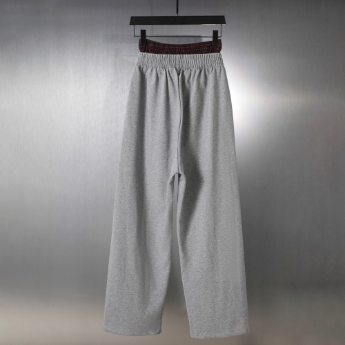 Balenciaga Couple Checkered Button Splicing Fake Two Embroidered Casual Pants