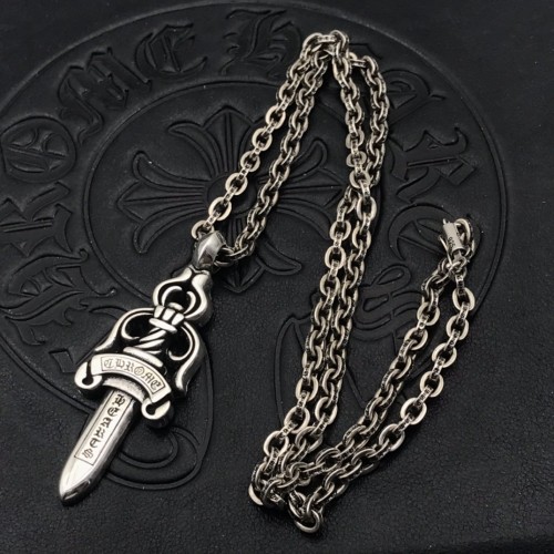Chrome Hearts Classic Retro Large Sword Pendant Letter Necklace