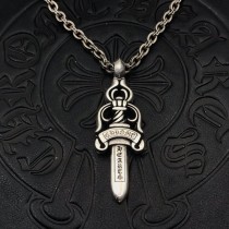 Chrome Hearts Classic Retro Large Sword Pendant Letter Necklace