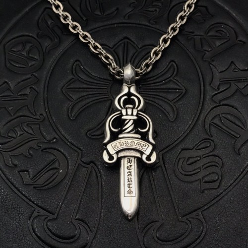 Chrome Hearts Classic Retro Large Sword Pendant Letter Necklace