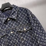 Louis Vuitton Classic Logo Jacquard Skateboarding Denim Jacket Set