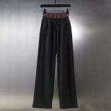 Balenciaga Couple Checkered Button Splicing Fake Two Embroidered Casual Pants