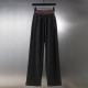 Balenciaga Couple Checkered Button Splicing Fake Two Embroidered Casual Pants