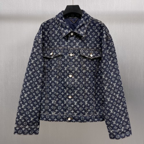 Louis Vuitton Classic Logo Jacquard Skateboarding Denim Jacket Set