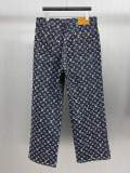 Louis Vuitton Classic Logo Jacquard Skateboarding Denim Jacket Set