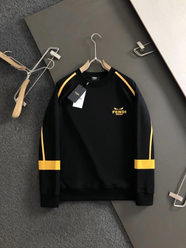 Fendi Fashion Splicing Little Monster Letter Embroidered Round Neck Hoodie