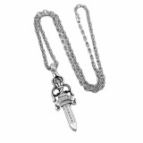 Chrome Hearts Retro Couple Large Sword Pendant Sweater Chain
